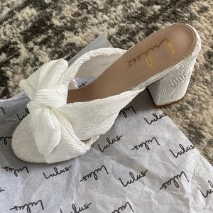 Lulus white knotted high heel sandals